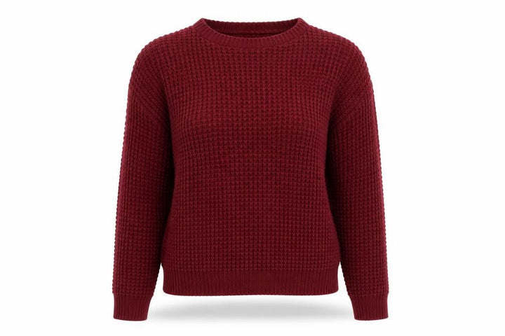 Boohoo Women's Red Chunky Knit Crew Neck Jumper Size M