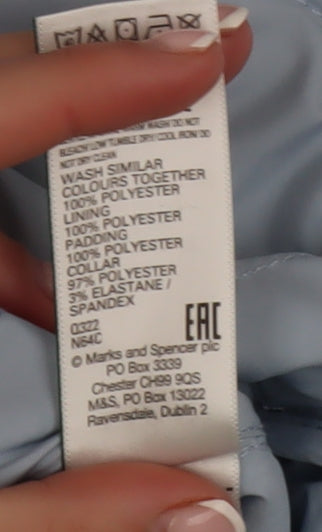 Marks and Spencer Womens Blue Quilted Bomber Jacket Size 16