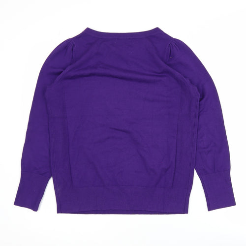 Wallis Women Purple Petite S Button Boat Neck Jumper