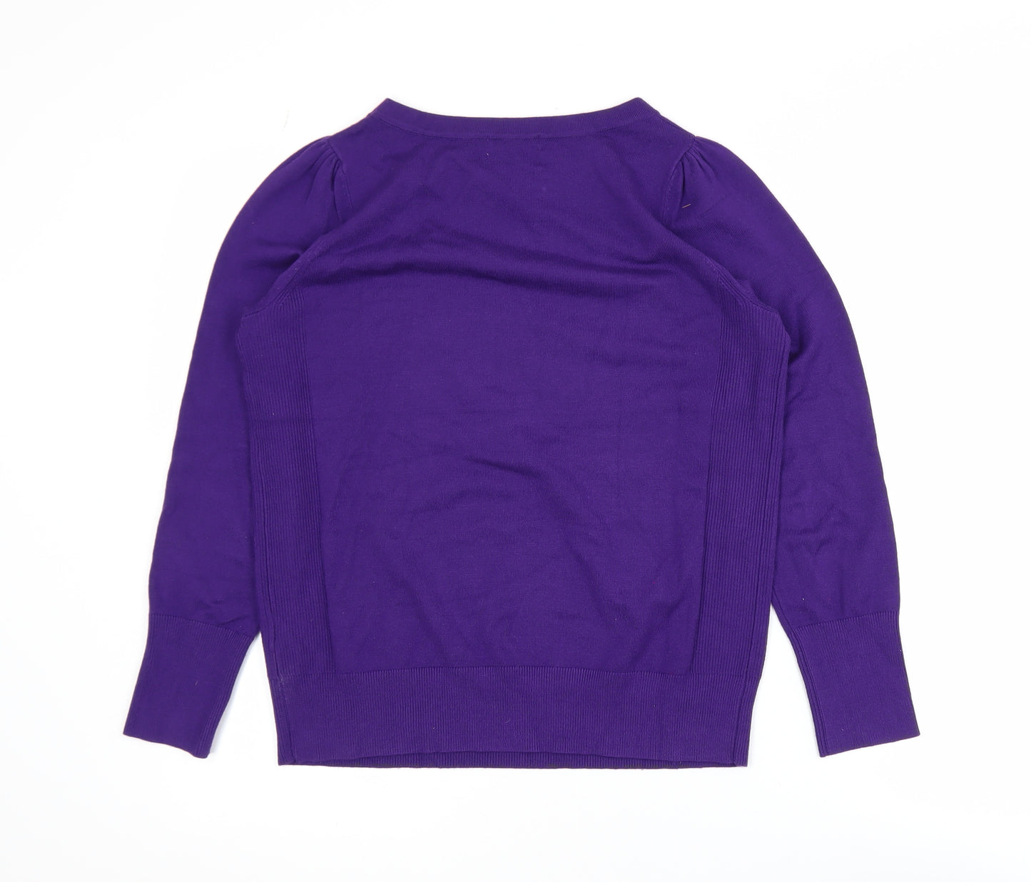 Wallis Women Purple Petite S Button Boat Neck Jumper
