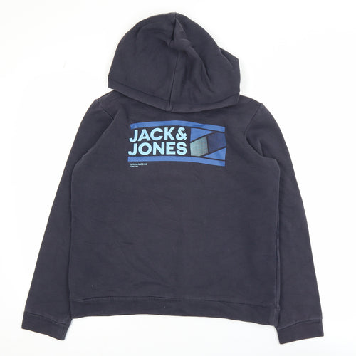 Jack & Jones Boys Navy Pullover Hoodie Cotton Blend Size 152 (Age 12)
