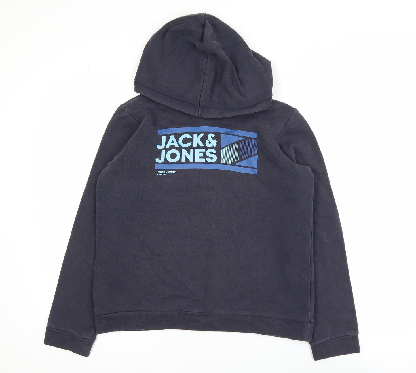 Jack & Jones Boys Navy Pullover Hoodie Cotton Blend Size 152 (Age 12)