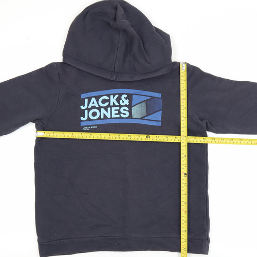 Jack & Jones Boys Navy Pullover Hoodie Cotton Blend Size 152 (Age 12)