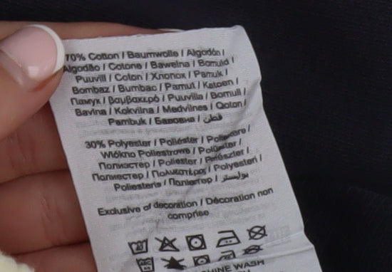 Jack & Jones Boys Navy Pullover Hoodie Cotton Blend Size 152 (Age 12)