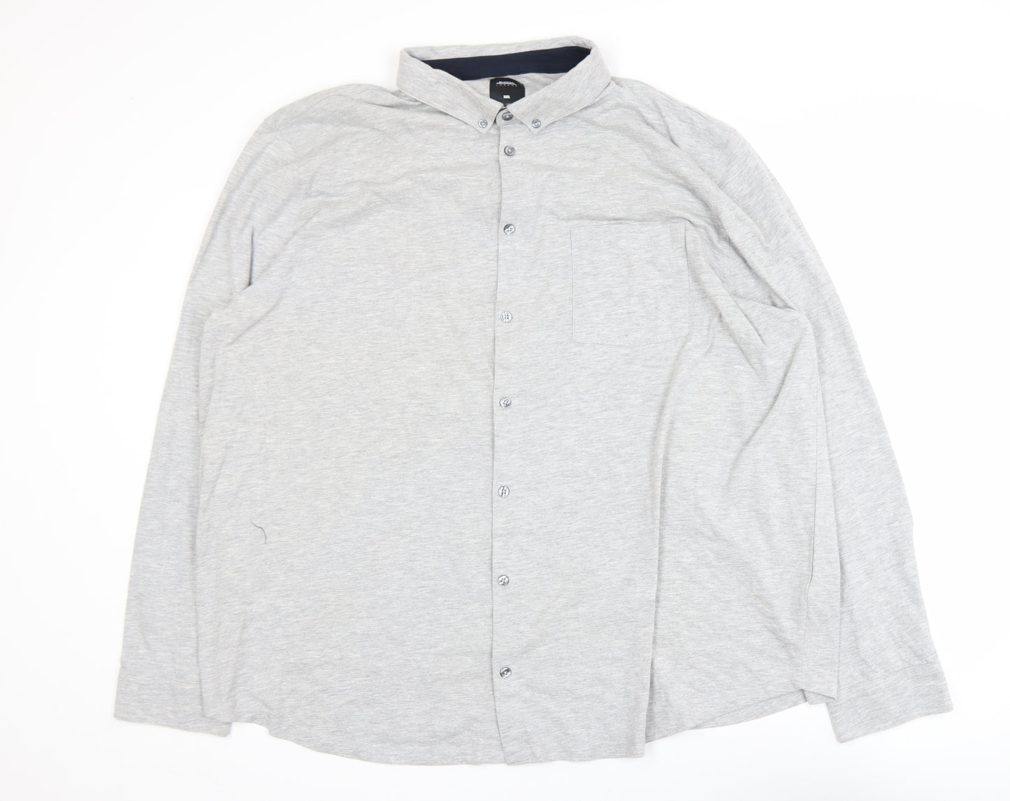 Burton Menswear London Men's Grey 3XL Long Sleeve Polo Shirt