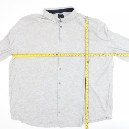 Burton Menswear London Men's Grey 3XL Long Sleeve Polo Shirt