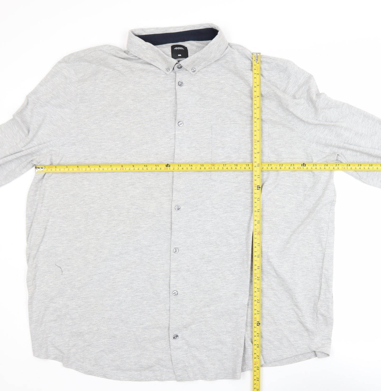Burton Menswear London Men's Grey 3XL Long Sleeve Polo Shirt