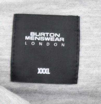 Burton Menswear London Men's Grey 3XL Long Sleeve Polo Shirt
