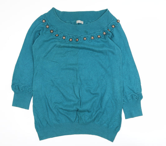 Marks and Spencer Women’s Blue Cotton Pullover Jumper Size 16
