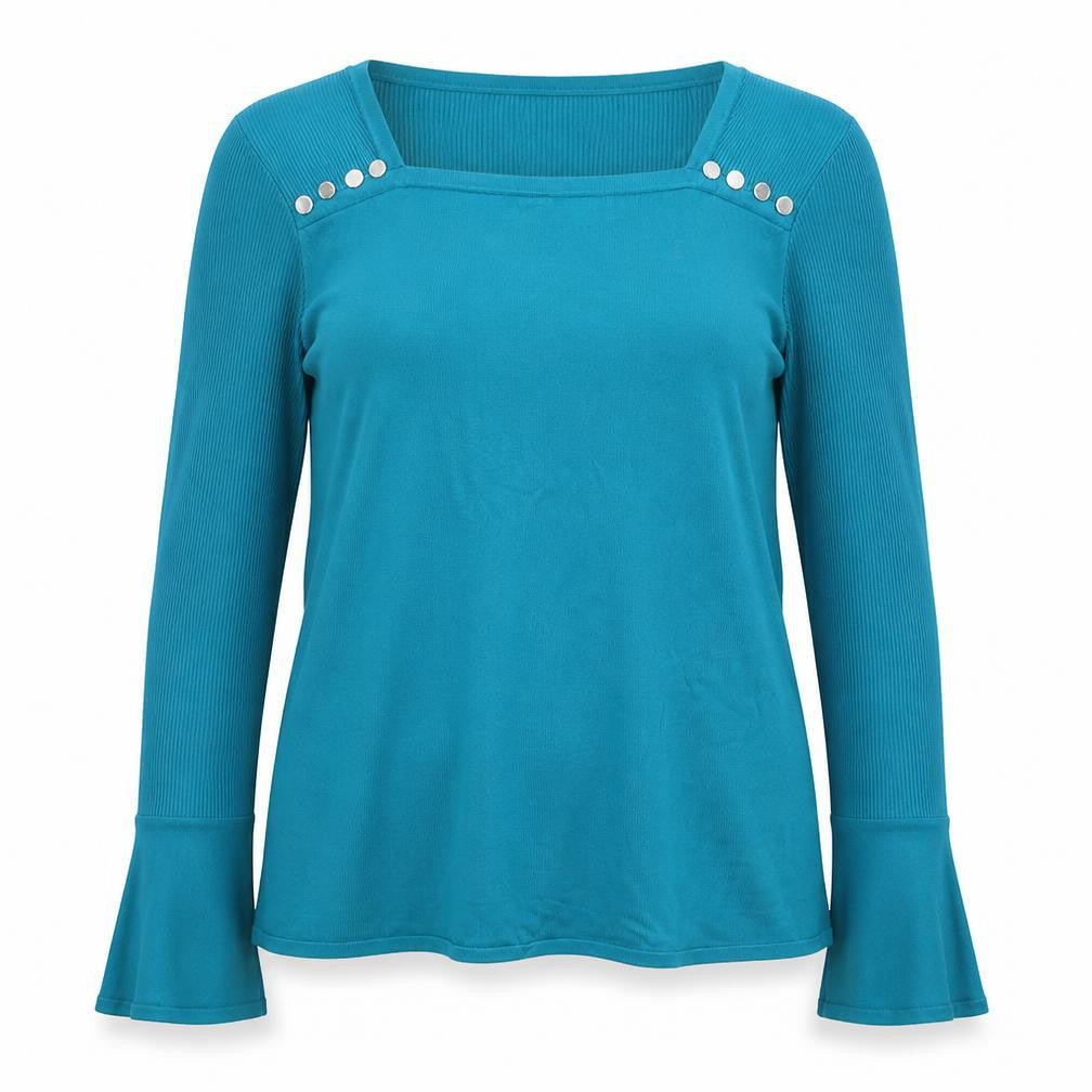 STAR by Julien Macdonald Women's Blue Knit Long Sleeve Blouse Size 14