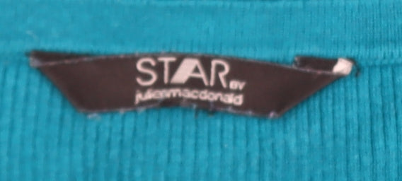 STAR by Julien Macdonald Women's Blue Knit Long Sleeve Blouse Size 14