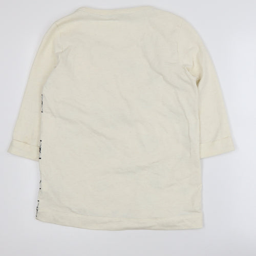 Marks and Spencer Women Ivory Bicycle Print 3/4 Sleeve Pullover Jumper Size 8