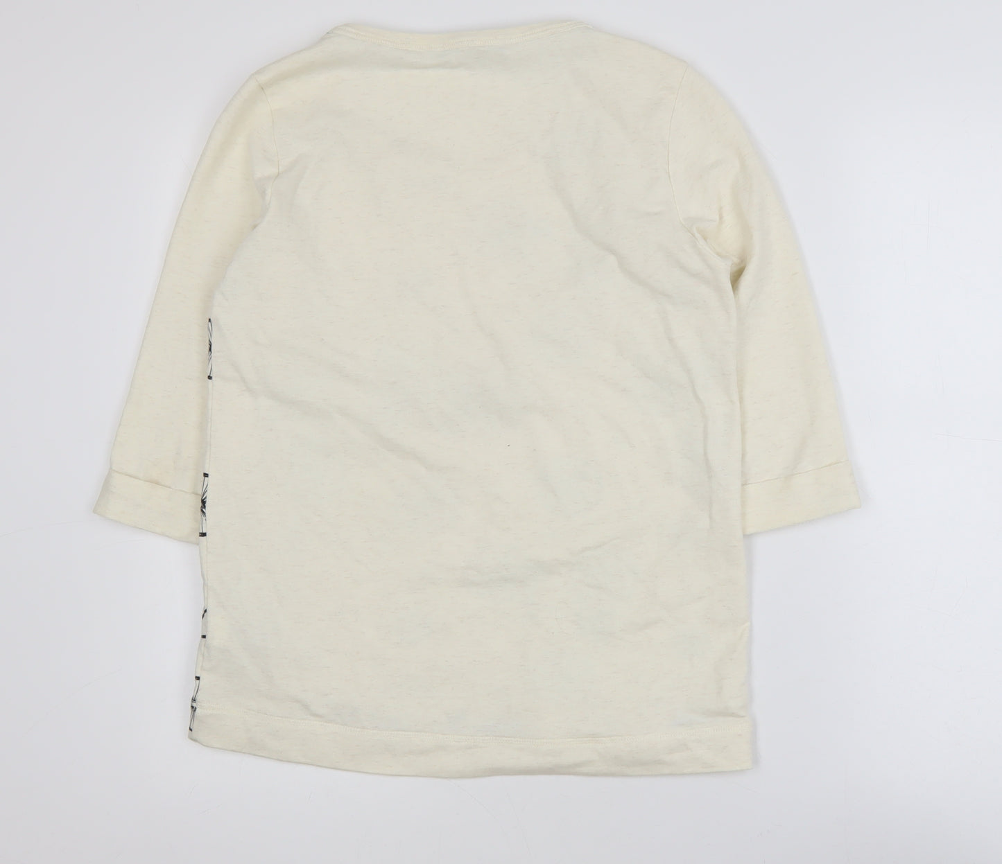 Marks and Spencer Women Ivory Bicycle Print 3/4 Sleeve Pullover Jumper Size 8