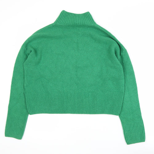 & Other Stories Women Green XS Mock Neck Wool Blend Pullover Jumper