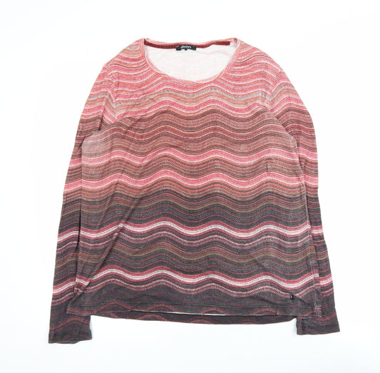 Olsen Womens Multicoloured Long Sleeve Jersey Top Size 18