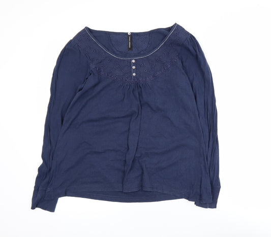 Marks and Spencer Women's Blue Cotton Tunic Blouse Size 14
