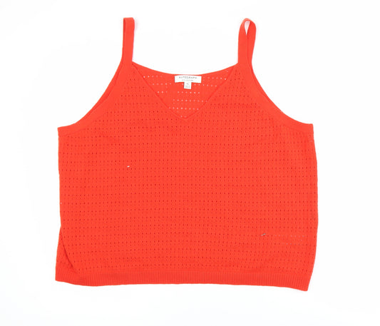 Marks and Spencer Women’s Red Merino Wool Cashmere V-Neck Camisole Tank Top XL