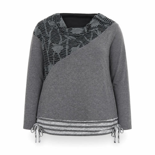 Klass Womens Grey 2XL Tunic Top Cowl Neck Long Sleeve Stretch Blouse