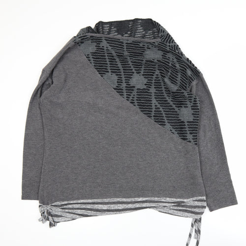 Klass Womens Grey 2XL Tunic Top Cowl Neck Long Sleeve Stretch Blouse