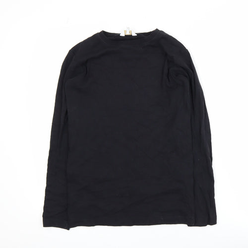 Cotton Traders Women's Black Long Sleeve Basic Crew Neck T-Shirt XS