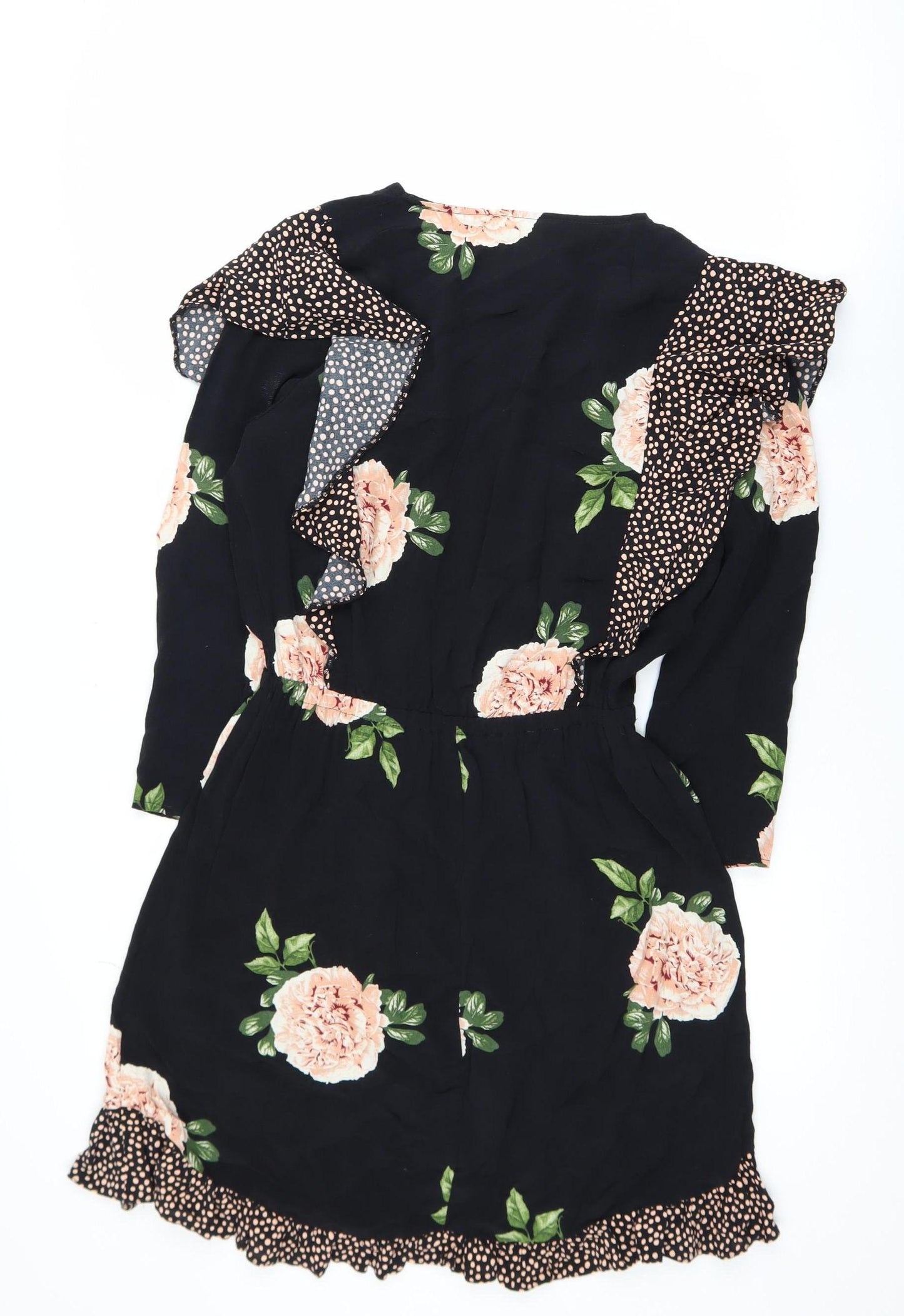 Nine by Savannah Miller Women’s Black Floral Wrap Dress Size 10