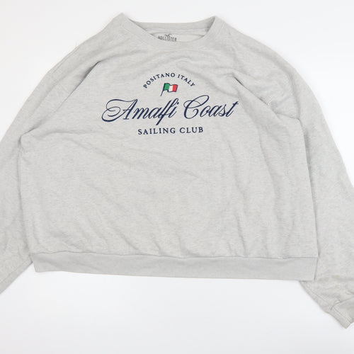 Hollister Mens Grey XL Pullover Sweatshirt Amalfi Coast Design
