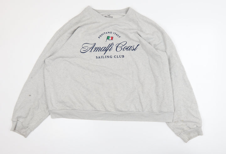 Hollister Mens Grey XL Pullover Sweatshirt Amalfi Coast Design