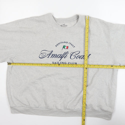 Hollister Mens Grey XL Pullover Sweatshirt Amalfi Coast Design