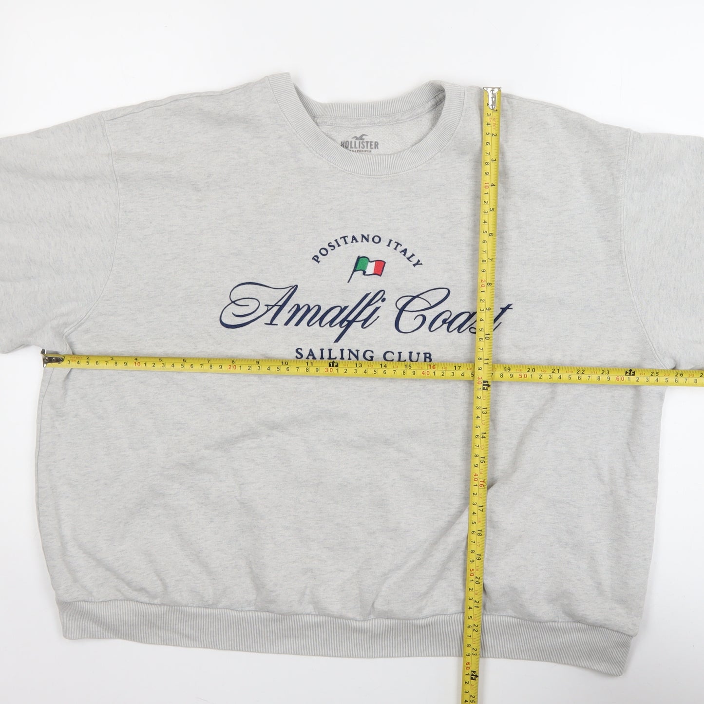 Hollister Mens Grey XL Pullover Sweatshirt Amalfi Coast Design