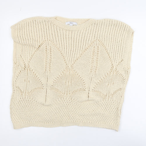 NEXT Women’s Beige Open Knit Cotton Sleeveless Jumper L