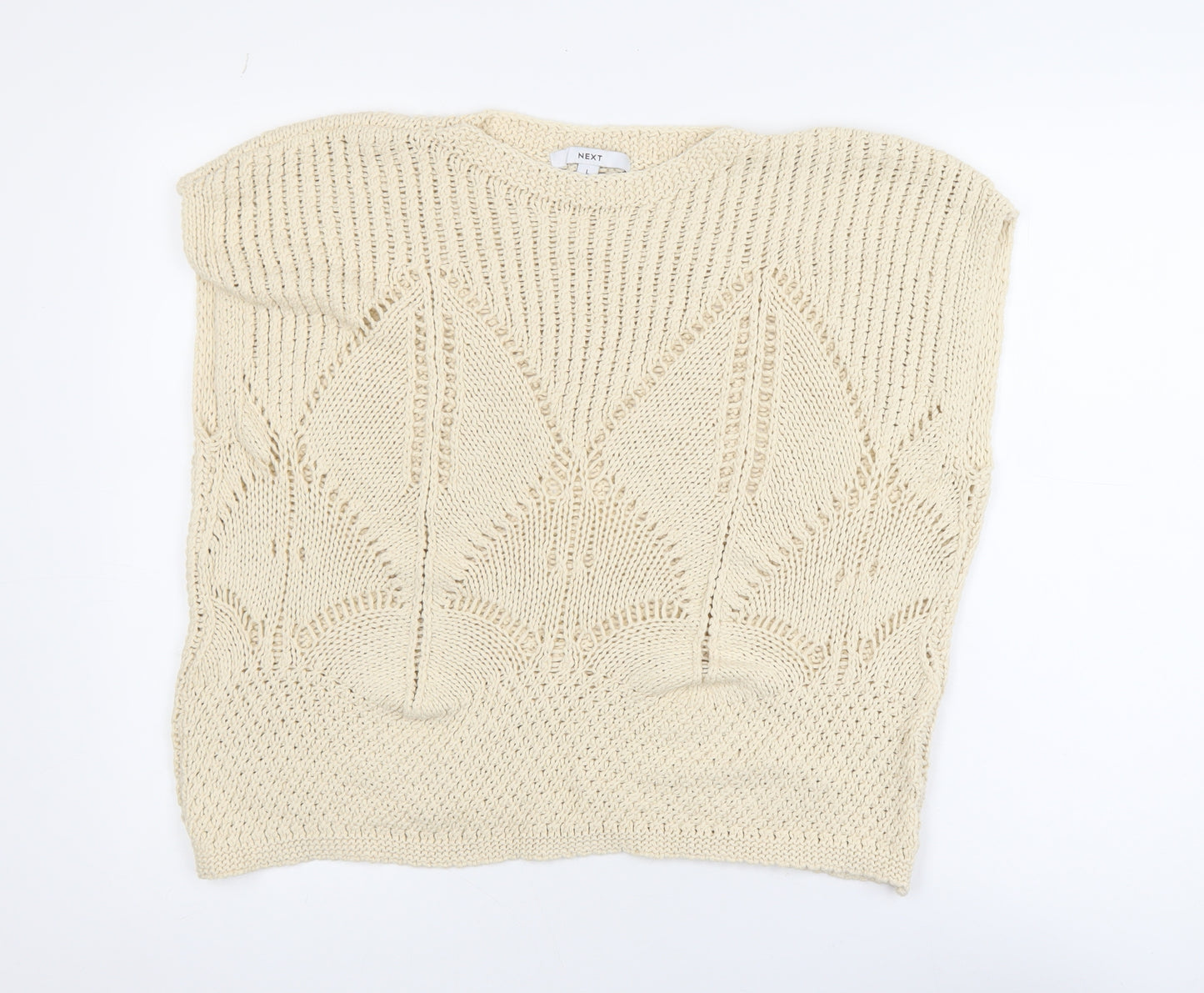 NEXT Women’s Beige Open Knit Cotton Sleeveless Jumper L