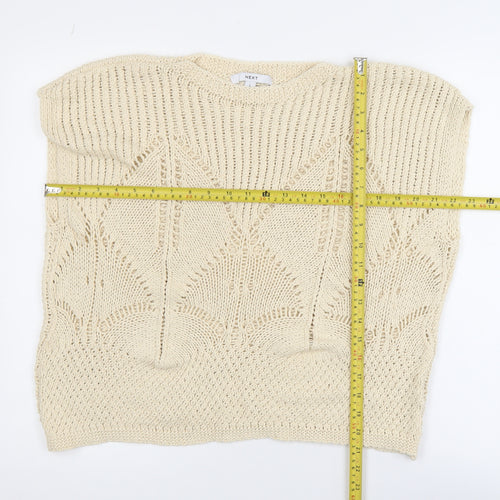 NEXT Women’s Beige Open Knit Cotton Sleeveless Jumper L