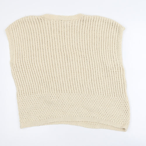 NEXT Women’s Beige Open Knit Cotton Sleeveless Jumper L