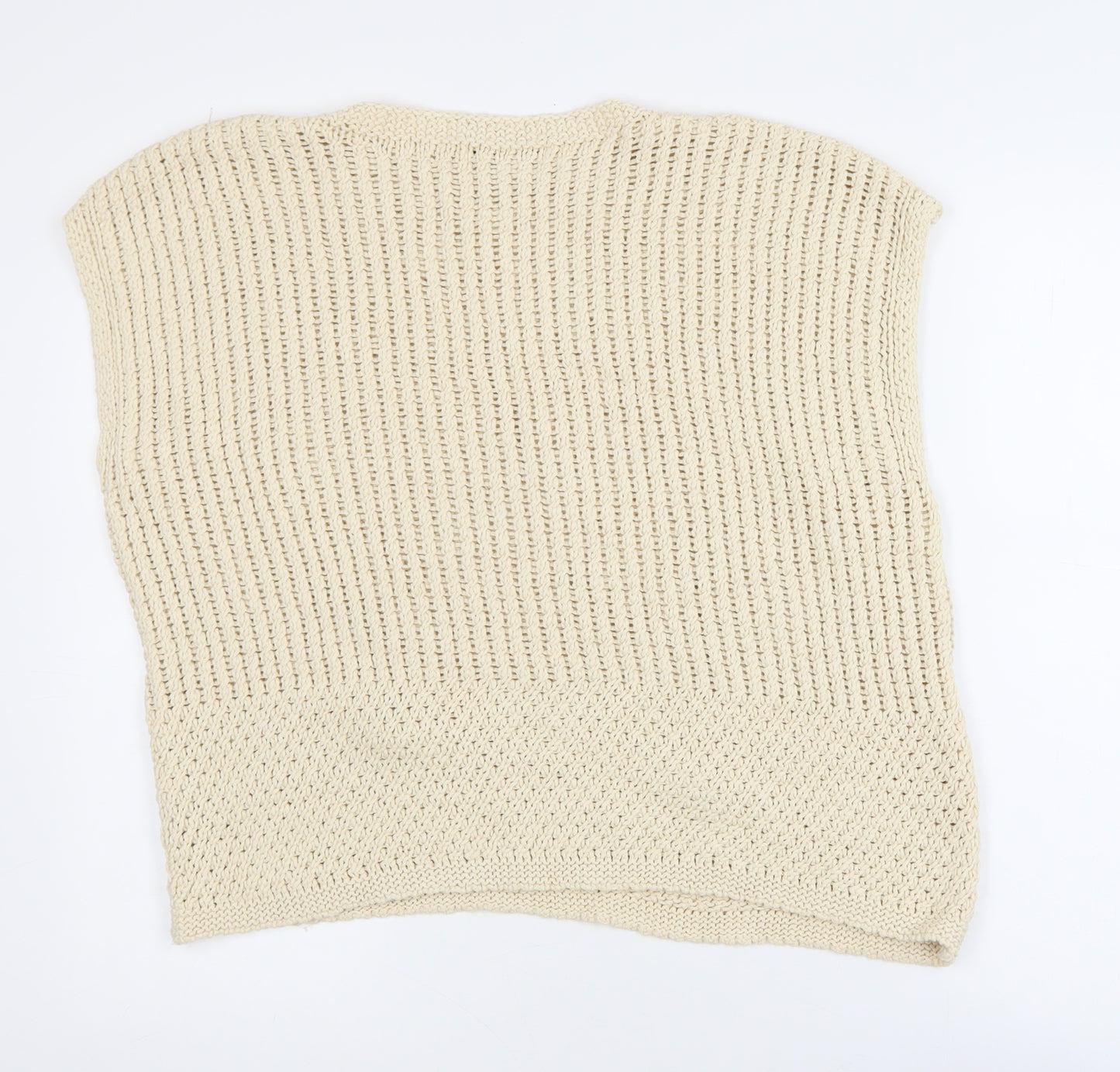 NEXT Women’s Beige Open Knit Cotton Sleeveless Jumper L
