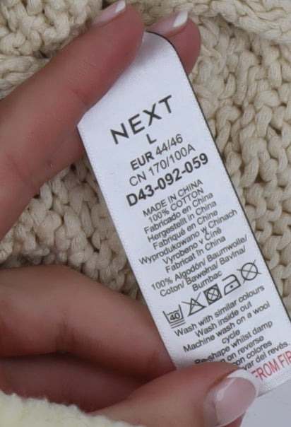 NEXT Women’s Beige Open Knit Cotton Sleeveless Jumper L