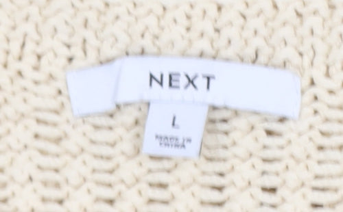 NEXT Women’s Beige Open Knit Cotton Sleeveless Jumper L