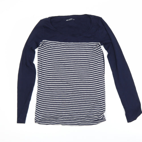 Next Women's Blue Striped Long Sleeve Basic Jersey T-Shirt Size 8