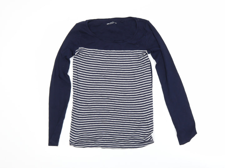 Next Women's Blue Striped Long Sleeve Basic Jersey T-Shirt Size 8
