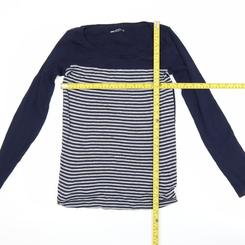 Next Women's Blue Striped Long Sleeve Basic Jersey T-Shirt Size 8