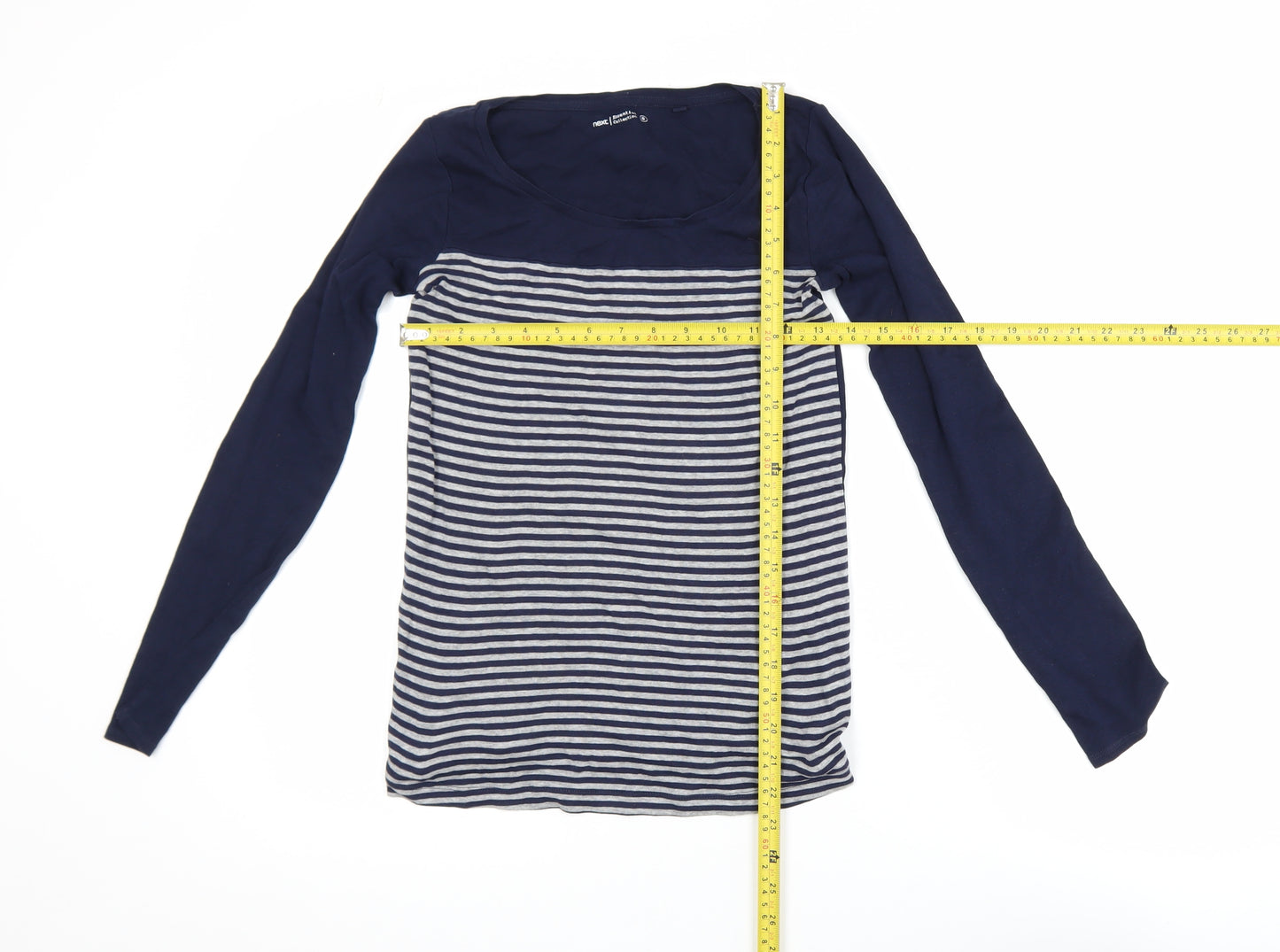 Next Women's Blue Striped Long Sleeve Basic Jersey T-Shirt Size 8