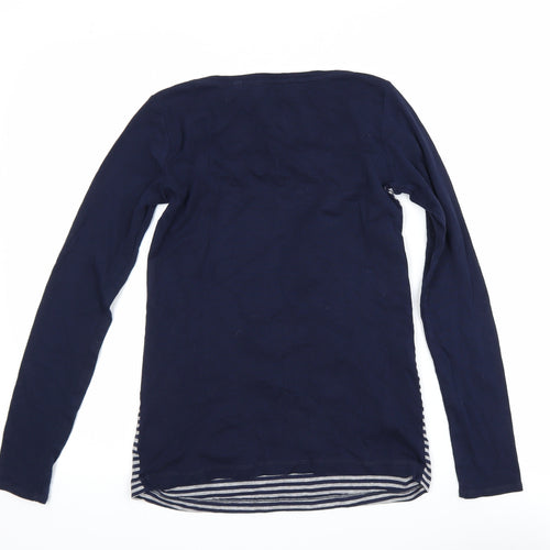 Next Women's Blue Striped Long Sleeve Basic Jersey T-Shirt Size 8