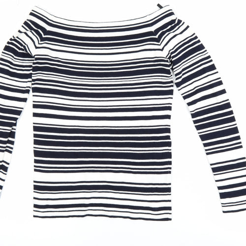 Dorothy Perkins Women’s Black Stripe Boat Neck Long Sleeve Top Size 12