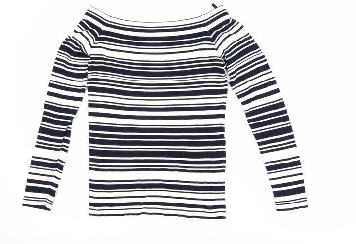 Dorothy Perkins Women’s Black Stripe Boat Neck Long Sleeve Top Size 12