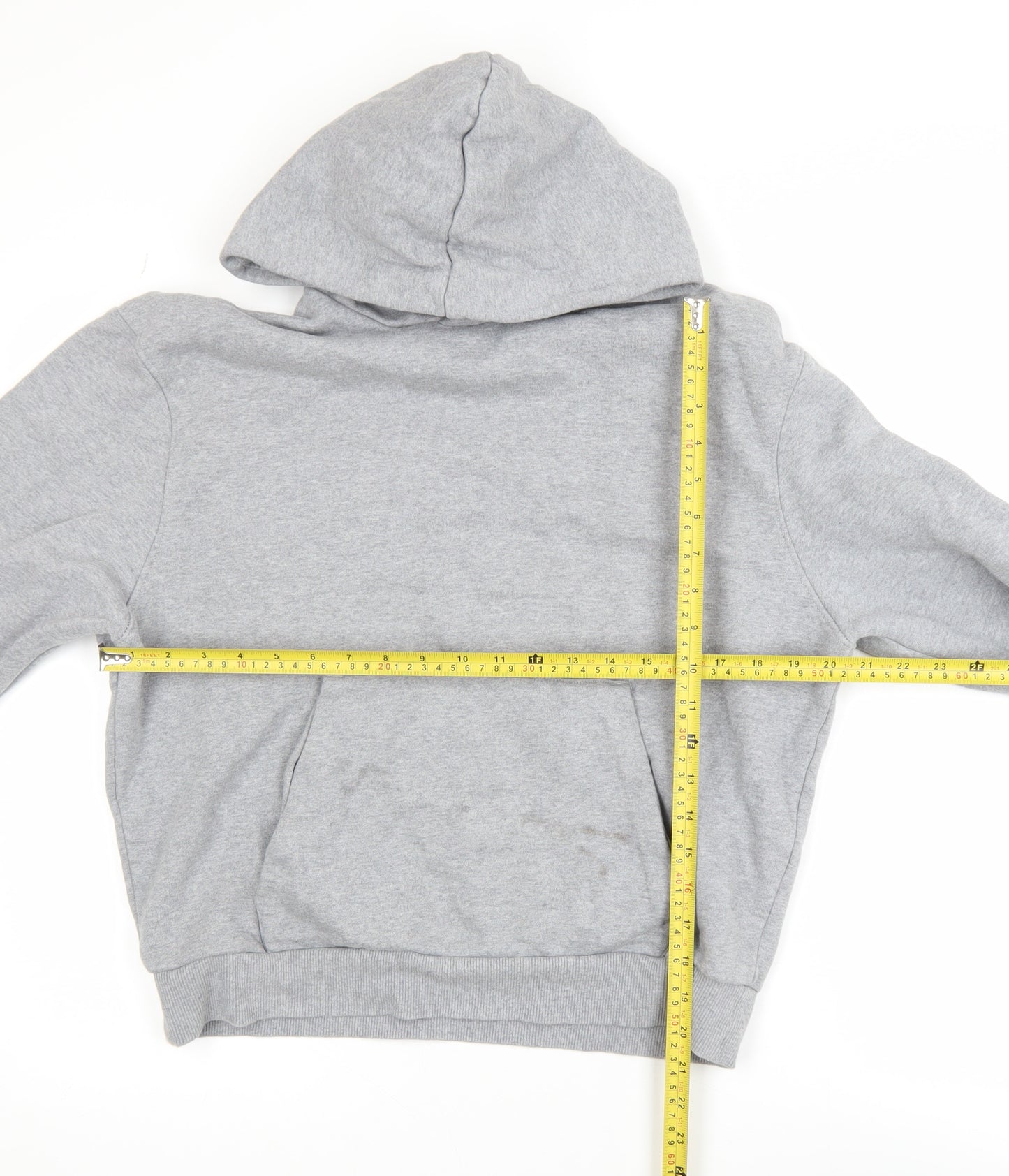 ASOS DESIGN Men’s Grey Pullover Hoodie XS Regular Fit Fleece