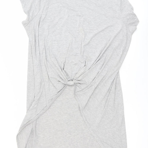 So Fabulous Women’s Grey Knot Front Jersey T-Shirt Size 24