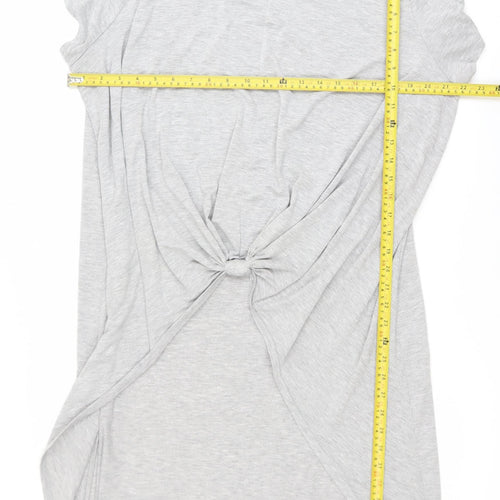 So Fabulous Women’s Grey Knot Front Jersey T-Shirt Size 24