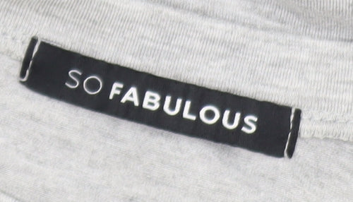 So Fabulous Women’s Grey Knot Front Jersey T-Shirt Size 24