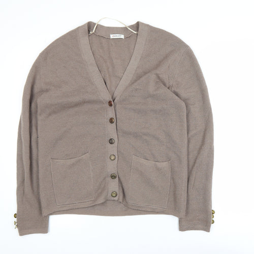 Damart Women’s Beige V-Neck Button Cardigan Size S 10/12