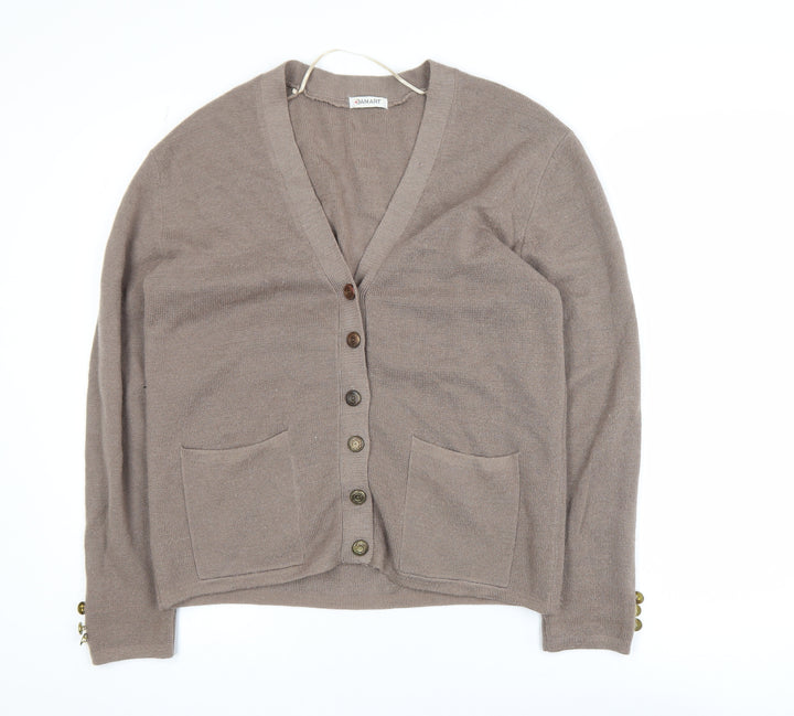 Damart Women’s Beige V-Neck Button Cardigan Size S 10/12