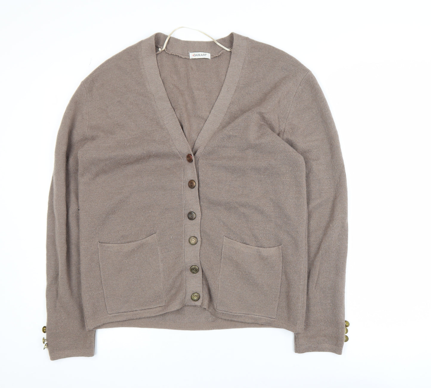 Damart Women’s Beige V-Neck Button Cardigan Size S 10/12